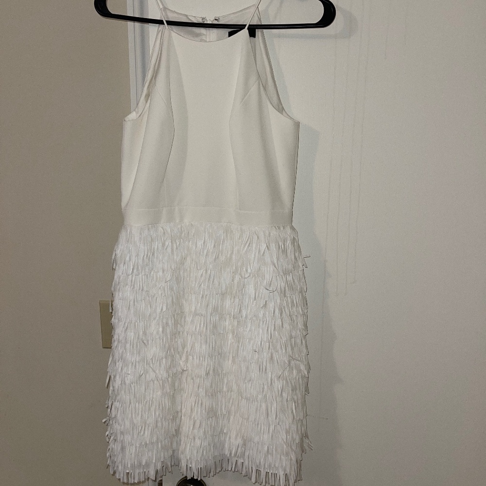 Anthrologie × BHLDN Aidan Mattox Promenade Fringe Mini Dress sz 4